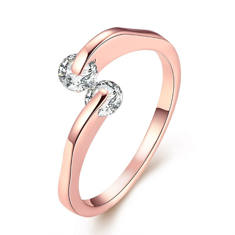 Together Forever Swarovski Crystal Ring Set in Rose Gold - Golden NYC Jewelry www.goldennycjewelry.com fashion jewelry for women