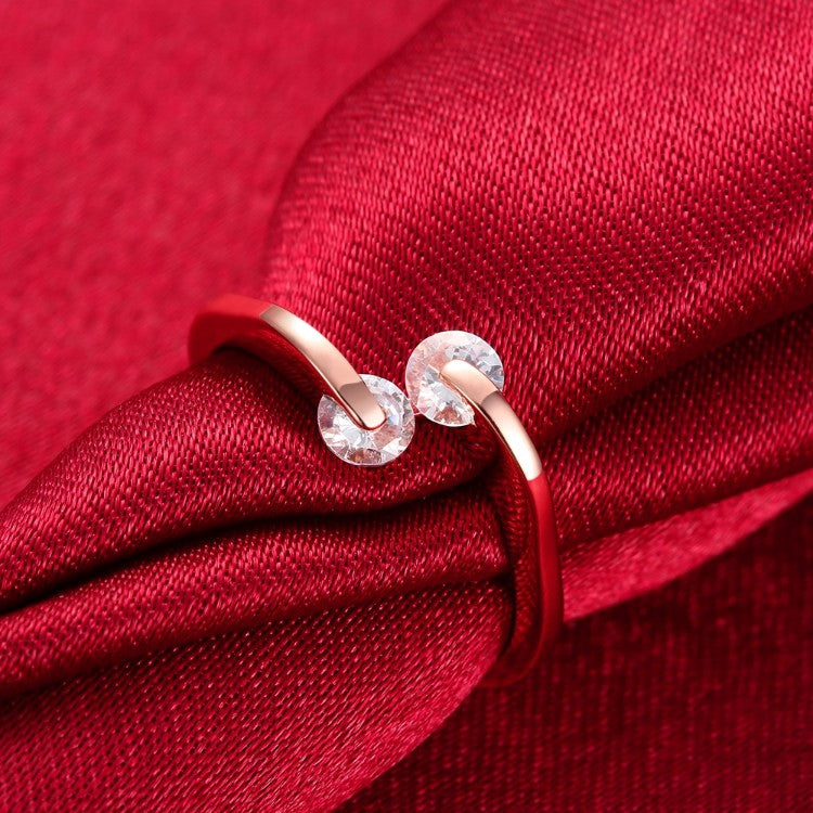 Together Forever Swarovski Crystal Ring Set in Rose Gold - Golden NYC Jewelry www.goldennycjewelry.com fashion jewelry for women