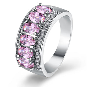 Pink Sapphire Radiant Cut White Gold Ring, , Golden NYC Jewelry, Golden NYC Jewelry fashion jewelry, cheap jewelry, jewelry for mom, 