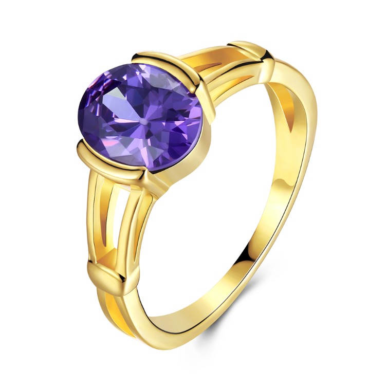 Tanzanite Classic Halo Cut Gold Ring - Golden NYC Jewelry www.goldennycjewelry.com fashion jewelry for women