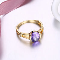 Tanzanite Classic Halo Cut Gold Ring - Golden NYC Jewelry www.goldennycjewelry.com fashion jewelry for women