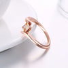Orange Citrine Princess Cut Curved Rose Gold Ring