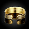 Roman Design Wired Cuff Bangle in 14K Gold