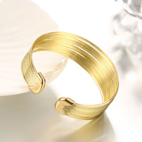 Roman Design Wired Cuff Bangle in 14K Gold