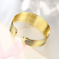 Roman Design Wired Cuff Bangle in 14K Gold
