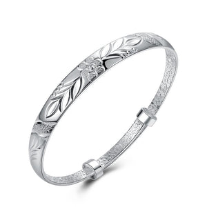 Silver Plated Adjustable Botanical Gardens Women's Bangle