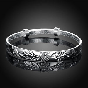 Silver Plated Adjustable Botanical Gardens Women's Bangle