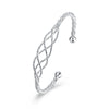 Silver Plated Intertwined Honeycomb Matrix Women's Bangle