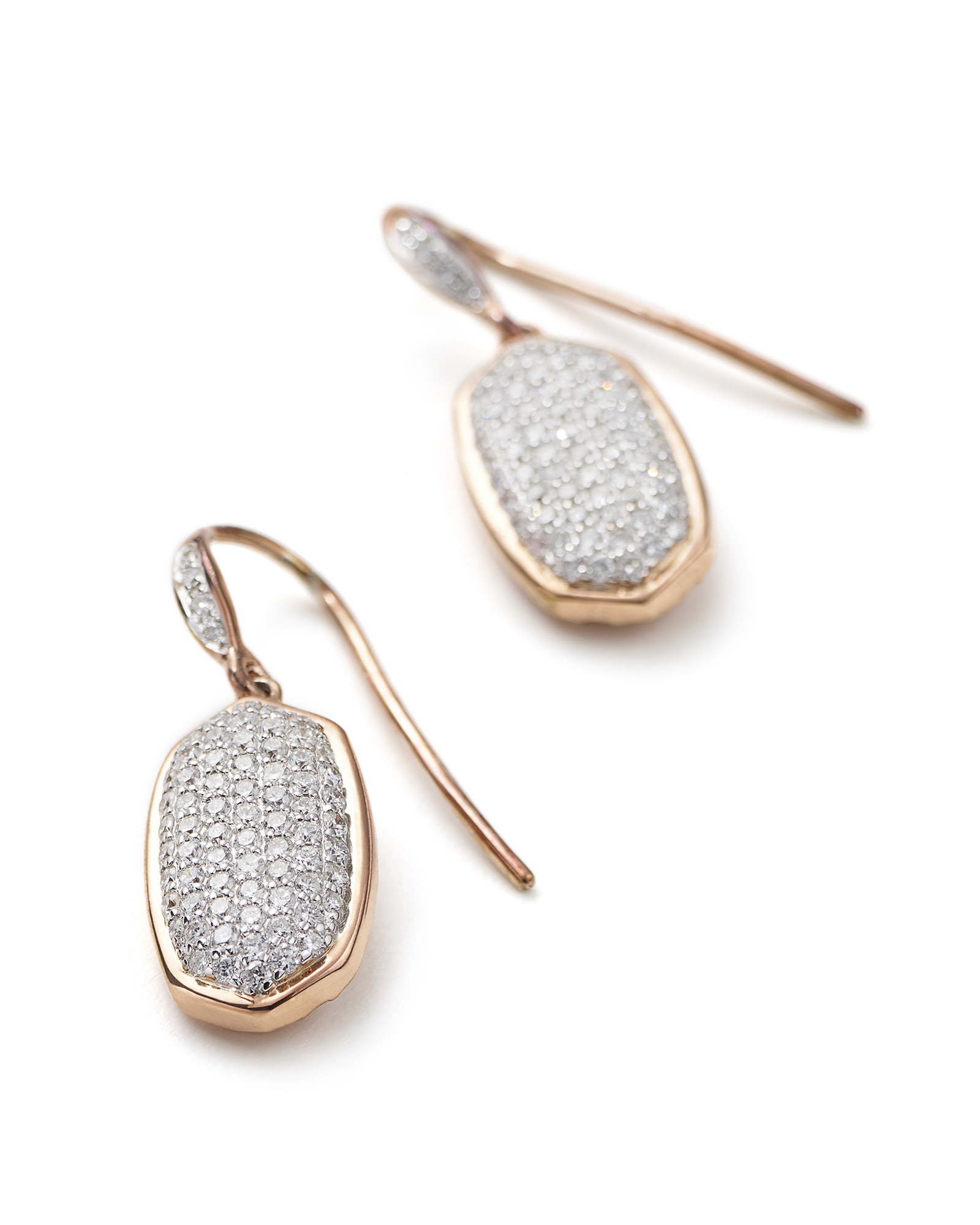 Swarovski Elements Dangling Micro-Pave Earrings in 18K Gold