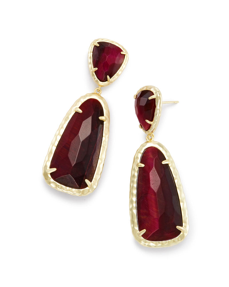 Arizona Amber Red Stone Duo Drop Earrings in 14K Gold, , Golden NYC Jewelry, Golden NYC Jewelry  jewelryjewelry deals, swarovski crystal jewelry, groupon jewelry,, jewelry for mom,