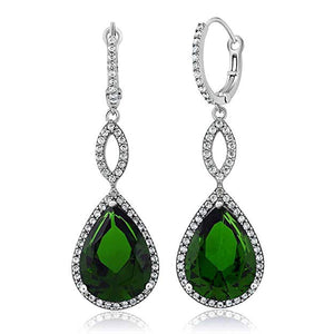 Emerald Pave Teardrop Infinity Drop Embellished with Swarovski Crystals in 18K White Gold Plated, Earring, Golden NYC Jewelry, Golden NYC Jewelry  jewelryjewelry deals, swarovski crystal jewelry, groupon jewelry,, jewelry for mom,