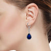 Sapphire Pave Drop Infinity Drop Embellished with Swarovski Crystals in 18K White Gold Plated
