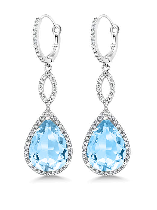 3.55 CTTW Pear Cut Gemstone Infinity Drop Earrings Made with Swarovski Elements, , Golden NYC Jewelry, Golden NYC Jewelry jewelryjewelry deals, swarovski crystal jewelry, groupon jewelry,, jewelry for mom,