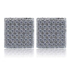 Pave Square Stud Earring Embellished with Swarovski Crystals in 18K White Gold Plated