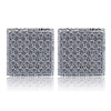 Pave Square Stud Earring Embellished with Austrian Crystals in 18K White Gold Plated