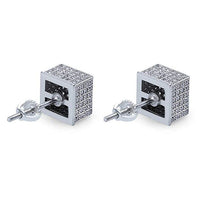 3D Cubed White Swarovski Elements Stud Earrings in 18K White Gold, , Golden NYC Jewelry, Golden NYC Jewelry jewelryjewelry deals, swarovski crystal jewelry, groupon jewelry,, jewelry for mom,