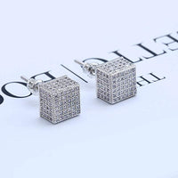 3D Cubed White Swarovski Elements Stud Earrings in 18K White Gold, , Golden NYC Jewelry, Golden NYC Jewelry jewelryjewelry deals, swarovski crystal jewelry, groupon jewelry,, jewelry for mom,