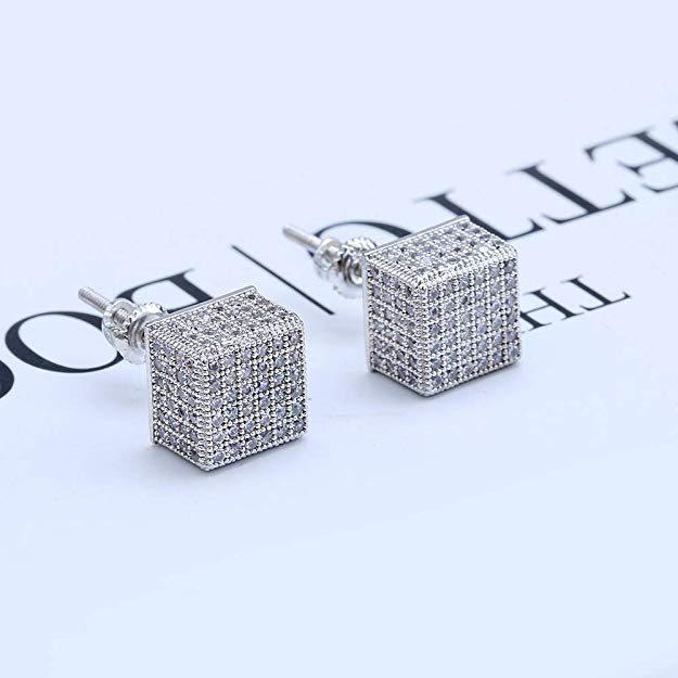 3D Cubed White Swarovski Elements Stud Earrings in 18K White Gold, , Golden NYC Jewelry, Golden NYC Jewelry jewelryjewelry deals, swarovski crystal jewelry, groupon jewelry,, jewelry for mom,