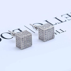 3D Cubed White Swarovski Elements Stud Earrings in 18K White Gold, , Golden NYC Jewelry, Golden NYC Jewelry  jewelryjewelry deals, swarovski crystal jewelry, groupon jewelry,, jewelry for mom,