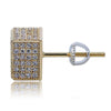 Pave Square Stud Earring Embellished with Swarovski Crystals in 18K Gold Plated