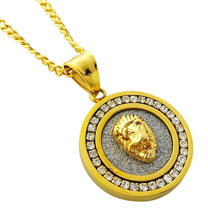 Pave Lion Necklace Embellished with Austrian Crystals in 18K Gold Plated