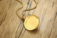 King of the Jungle Lion Pendant Medallion Necklace in 18K Gold Plated