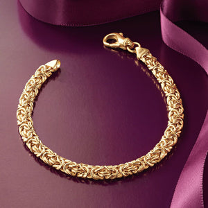 Unisex Byzantine Chain Bracelet in 18K Gold Plated