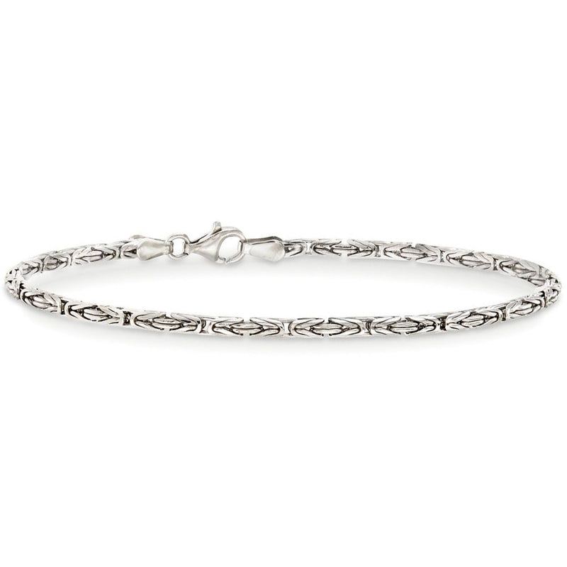 Byzantine Chain Bracelet in 18K White Gold Plated, Bracelet, Golden NYC Jewelry, Golden NYC Jewelry jewelryjewelry deals, swarovski crystal jewelry, groupon jewelry,, jewelry for mom,