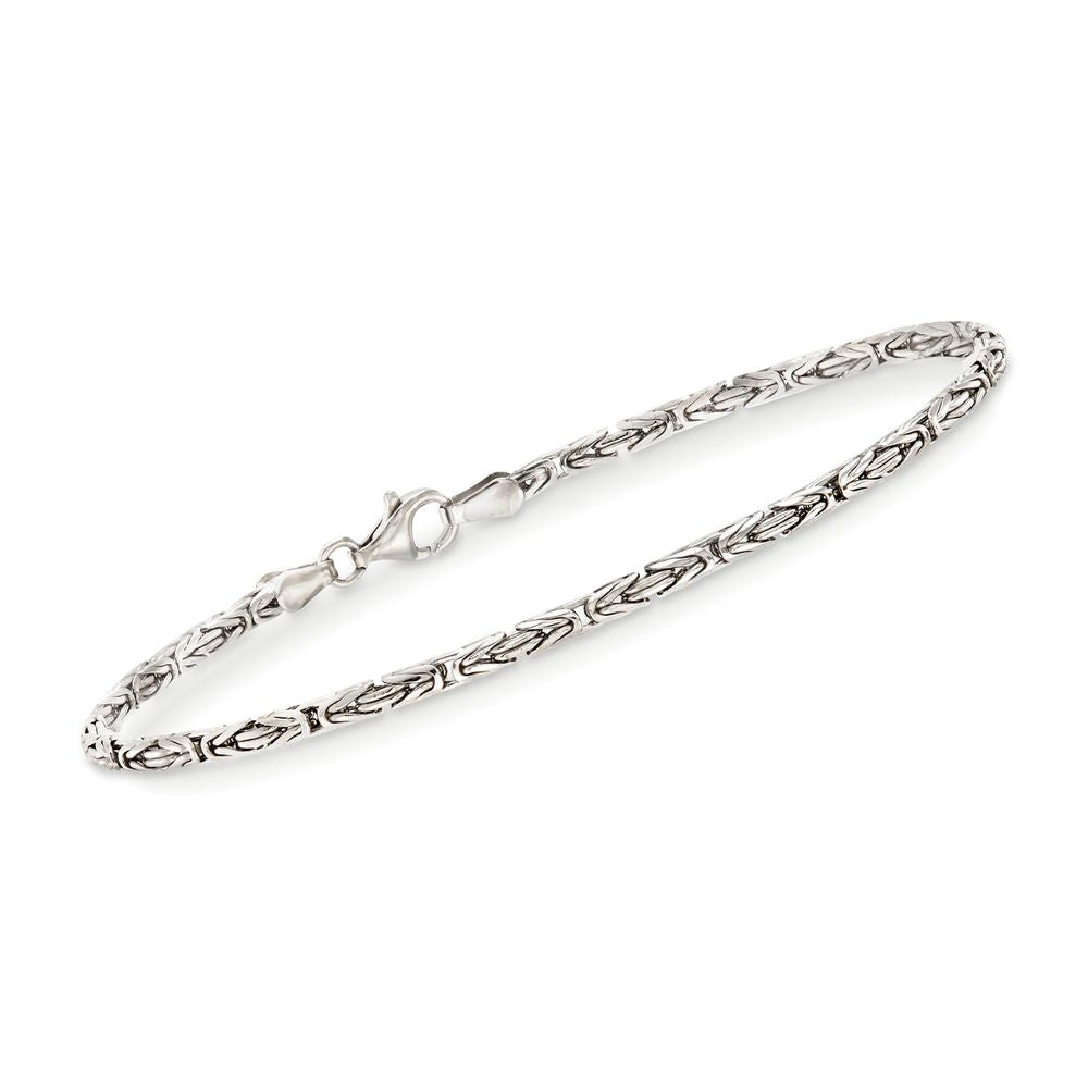 Byzantine Chain Bracelet in 18K White Gold Plated, Bracelet, Golden NYC Jewelry, Golden NYC Jewelry jewelryjewelry deals, swarovski crystal jewelry, groupon jewelry,, jewelry for mom,