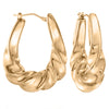 Twist French Lock Hoop Earringin 18K Gold Plated