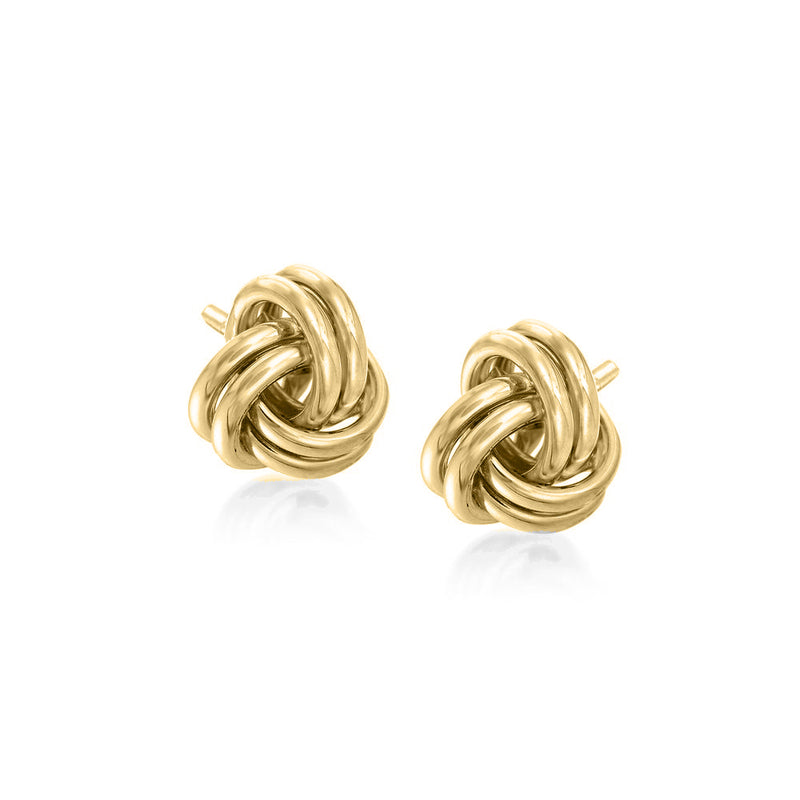 Mesh-Knot Twist Stud Earrings in 18K Gold Plated