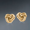 Mesh-Knot Twist Stud Earrings in 18K Gold Plated