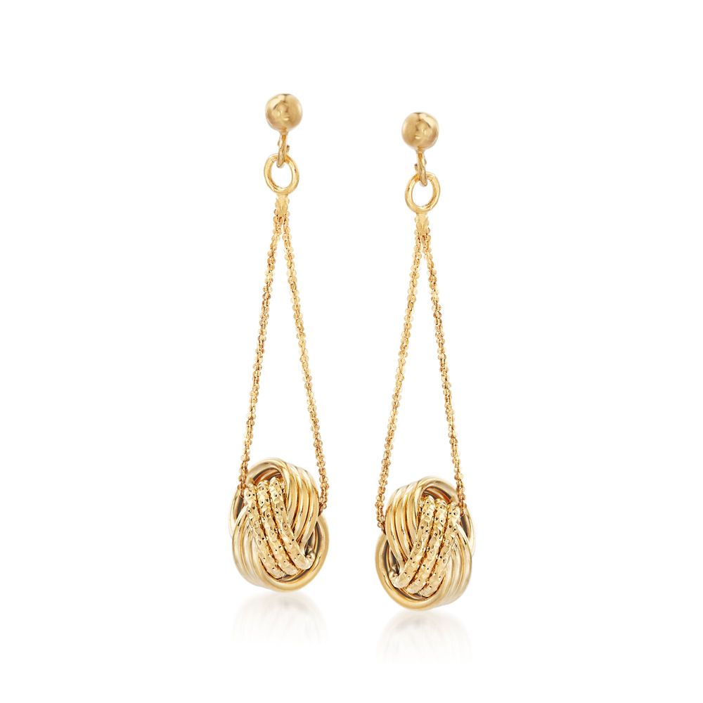 Mesh Twist Drop Earring in 18K Gold Plated