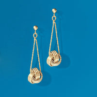 Mesh Twist Drop Earring in 18K Gold Plated