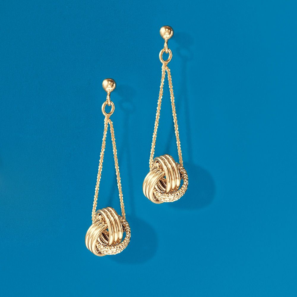 Mesh Twist Drop Earring in 18K Gold Plated