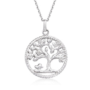 Praying to the Tree of Life Necklace in 18K White Gold Plated