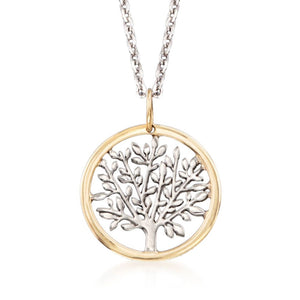 Classic Essential Tree Of Life Circular Pendant Necklace in 14K Gold Plating (Options Available), , Golden NYC Jewelry, Golden NYC Jewelry  jewelryjewelry deals, swarovski crystal jewelry, groupon jewelry,, jewelry for mom,
