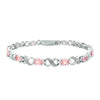 Vivid Austrian Oval Cut Multi-Stoned Infinity Design Silver Plated Bracelet - Multiple Options