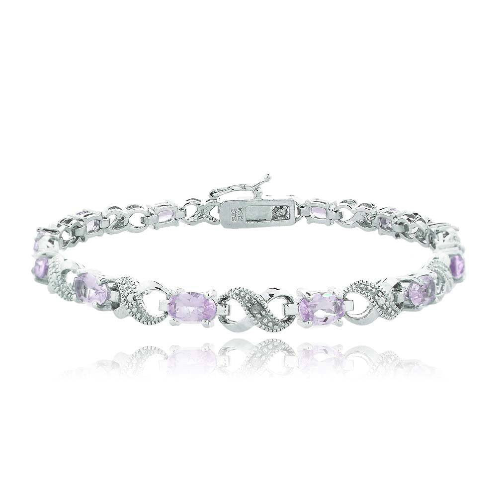 10.00 CT Genuine Amethyst Infinity Bracelet Embellished with Swarovski Crystals in 18K White Gold Plated, Bracelet, Golden NYC Jewelry, Golden NYC Jewelry  jewelryjewelry deals, swarovski crystal jewelry, groupon jewelry,, jewelry for mom,