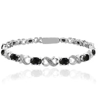 Oval Cut 6.00 CTTW Gemstone Infinity Shaped Bracelet in 18K White Gold Plating - 5 Options