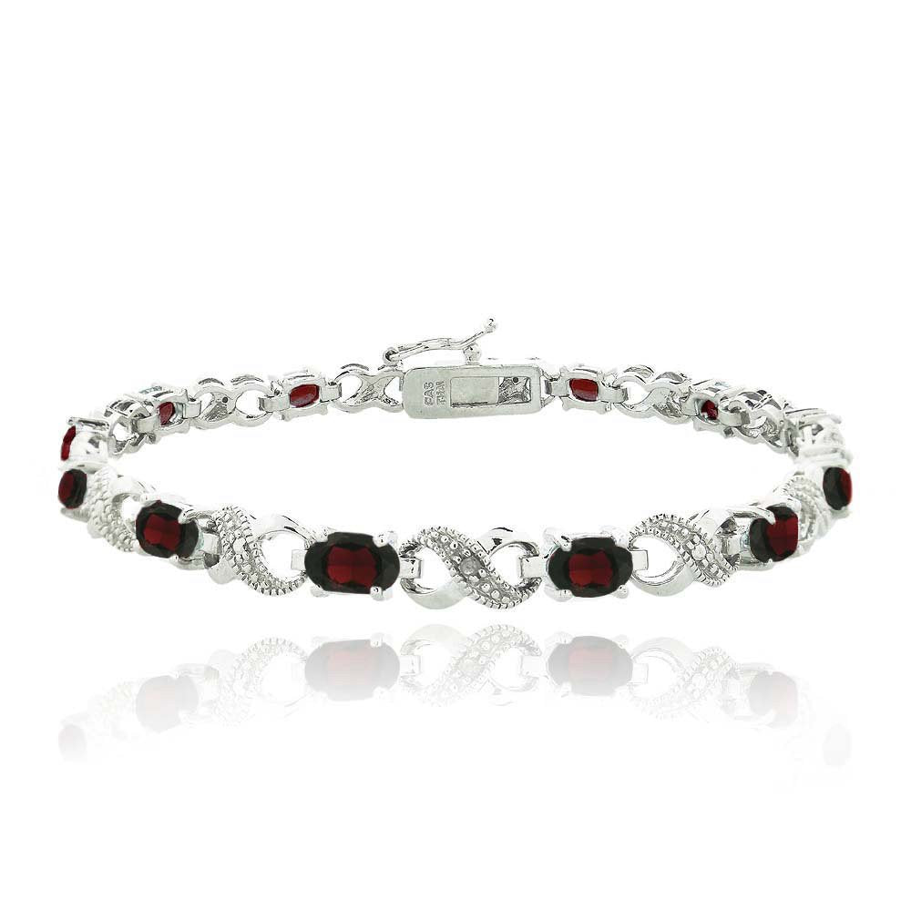10.00 CT Genuine Ruby Infinity Bracelet Embellished with Swarovski Crystals in 18K White Gold Plated, Bracelet, Golden NYC Jewelry, Golden NYC Jewelry jewelryjewelry deals, swarovski crystal jewelry, groupon jewelry,, jewelry for mom,