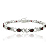 Vivid Austrian Oval Cut Multi-Stoned Infinity Design Silver Plated Bracelet - Multiple Options