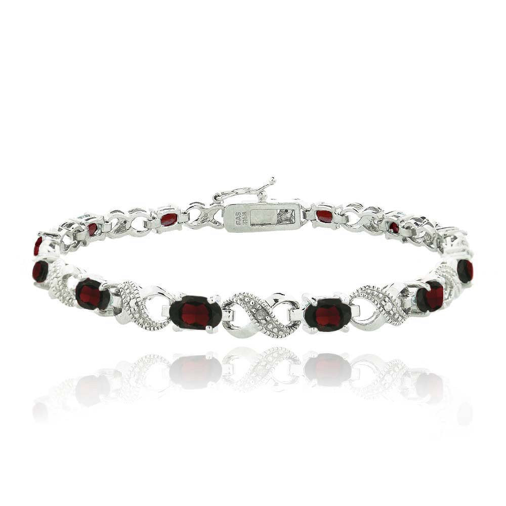 10.00 CT Genuine Ruby Infinity Bracelet Embellished with Swarovski Crystals in 18K White Gold Plated, Bracelet, Golden NYC Jewelry, Golden NYC Jewelry  jewelryjewelry deals, swarovski crystal jewelry, groupon jewelry,, jewelry for mom,