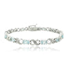 Oval Cut 6.00 CTTW Gemstone Infinity Shaped Bracelet in 18K White Gold Plating - 5 Options