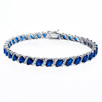 20.00 CT Genuine Sapphire Vine Bracelet Embellished with Swarovski Crystals in 18K White Gold Plated, Bracelet, Golden NYC Jewelry, Golden NYC Jewelry jewelryjewelry deals, swarovski crystal jewelry, groupon jewelry,, jewelry for mom,