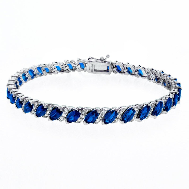 20.00 CT Genuine Sapphire Vine Bracelet Embellished with Swarovski Crystals in 18K White Gold Plated, Bracelet, Golden NYC Jewelry, Golden NYC Jewelry  jewelryjewelry deals, swarovski crystal jewelry, groupon jewelry,, jewelry for mom,