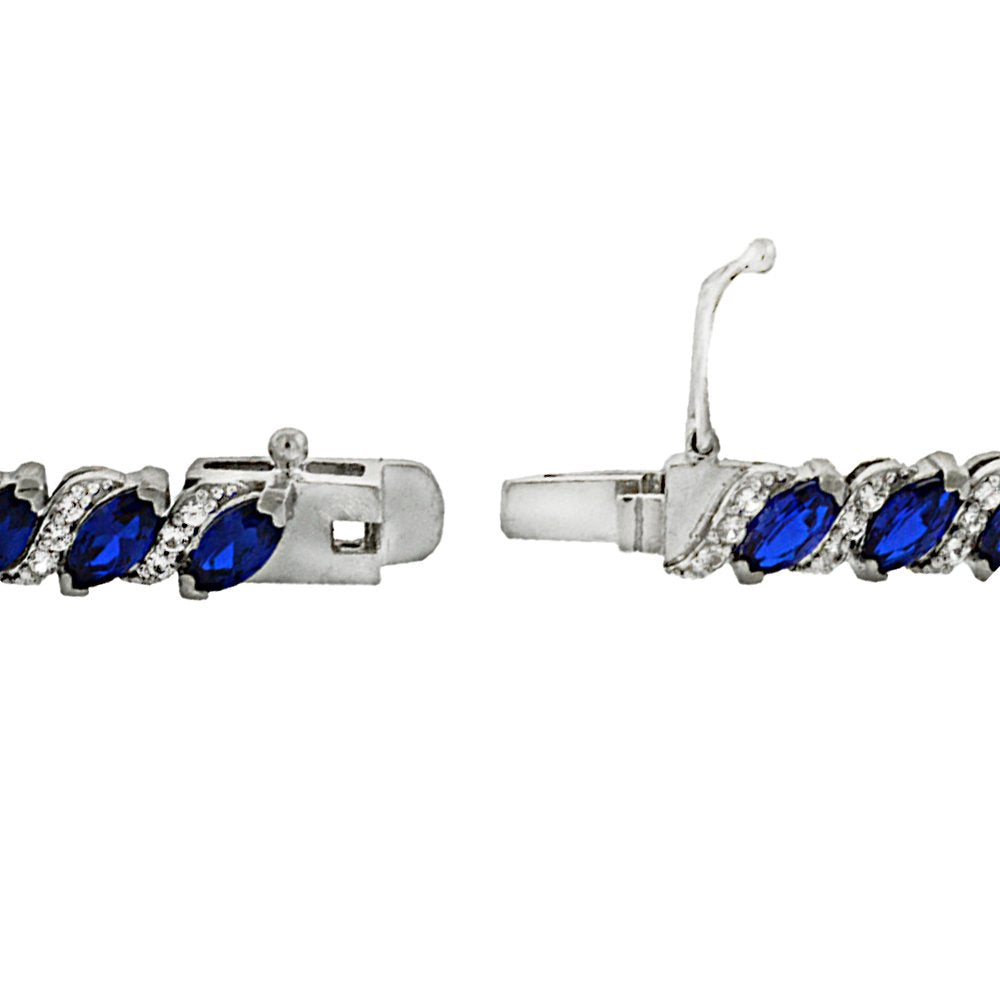 20.00 CT Genuine Sapphire Vine Bracelet Embellished with Swarovski Crystals in 18K White Gold Plated, Bracelet, Golden NYC Jewelry, Golden NYC Jewelry jewelryjewelry deals, swarovski crystal jewelry, groupon jewelry,, jewelry for mom,