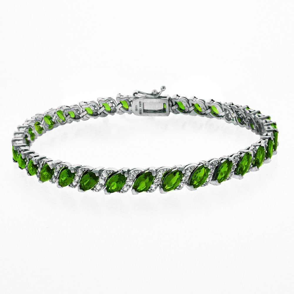 20.00 CT Genuine Emerald Vine Bracelet Embellished with Swarovski Crystals in 18K White Gold Plated, Bracelet, Golden NYC Jewelry, Golden NYC Jewelry jewelryjewelry deals, swarovski crystal jewelry, groupon jewelry,, jewelry for mom,