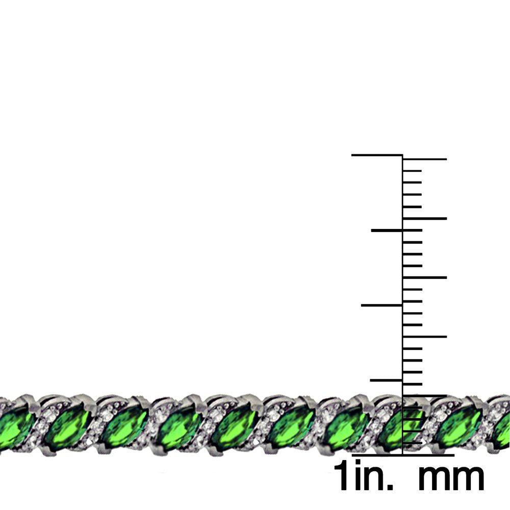 20.00 CT Genuine Emerald Vine Bracelet Embellished with Swarovski Crystals in 18K White Gold Plated, Bracelet, Golden NYC Jewelry, Golden NYC Jewelry jewelryjewelry deals, swarovski crystal jewelry, groupon jewelry,, jewelry for mom,