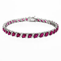 20.00 CT Genuine Pink Topaz Vine Bracelet Embellished with Swarovski Crystals in 18K White Gold Plated, Bracelet, Golden NYC Jewelry, Golden NYC Jewelry jewelryjewelry deals, swarovski crystal jewelry, groupon jewelry,, jewelry for mom,